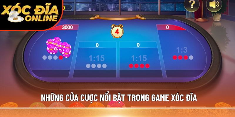 Những cửa cược nổi bật trong game xóc đĩa
