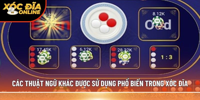 Các thuật ngữ khác được sử dụng phổ biến trong xóc đĩa