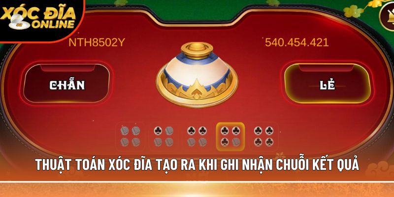 Thuật toán xóc đĩa tạo ra khi ghi nhận chuỗi kết quả